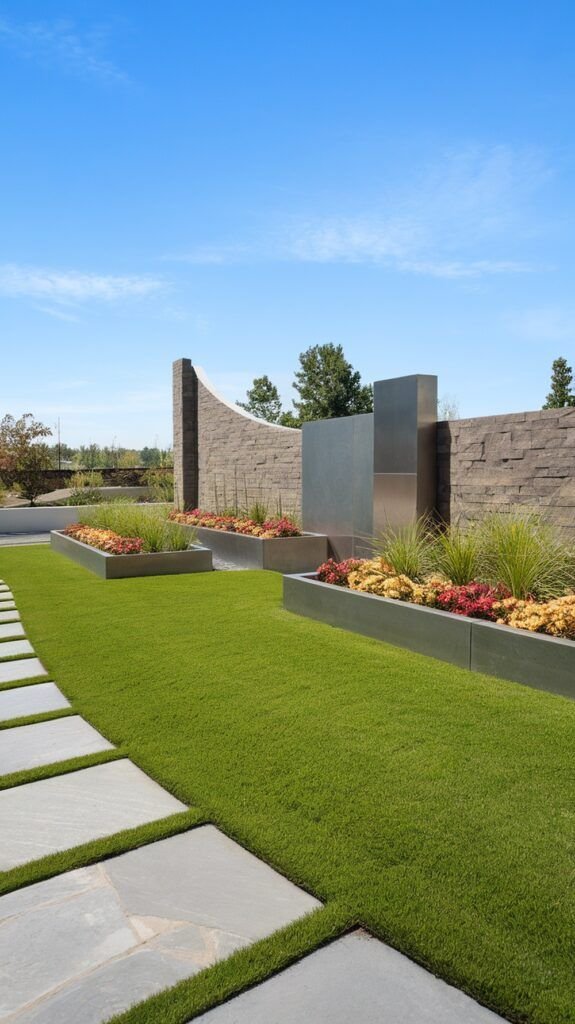 Modern Front Yard Landscaping Elegant Path Lighting