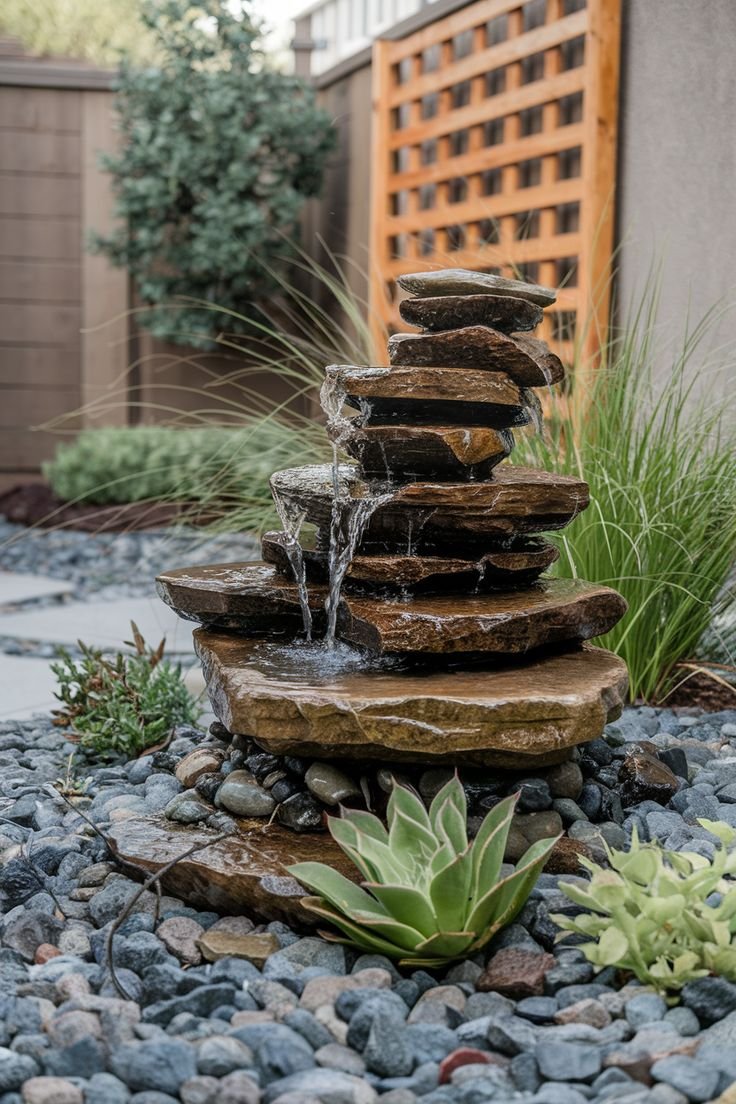 Corner Rock Garden Rock Fountain Feature