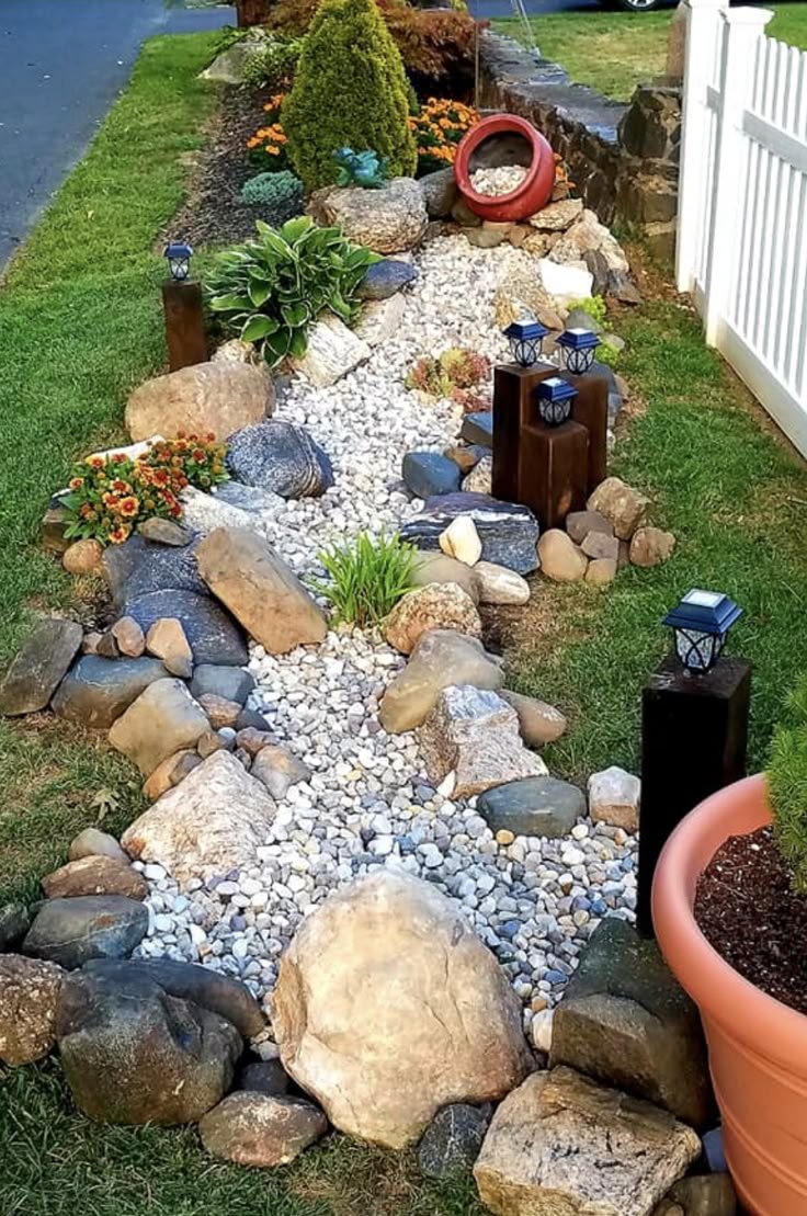 Outdoor Rock Garden Terracotta Pot Corner