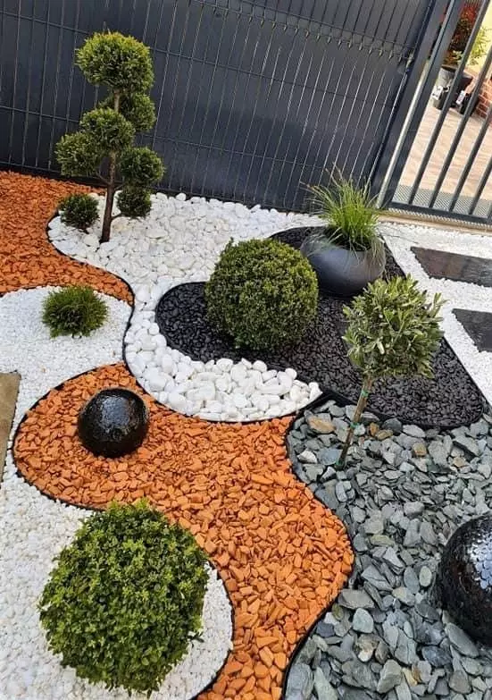 DIY Front Yard Rock Landscaping Rock Paths with Ground Cover
