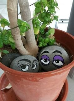 Painted Rock Garden Eyes in the Garden