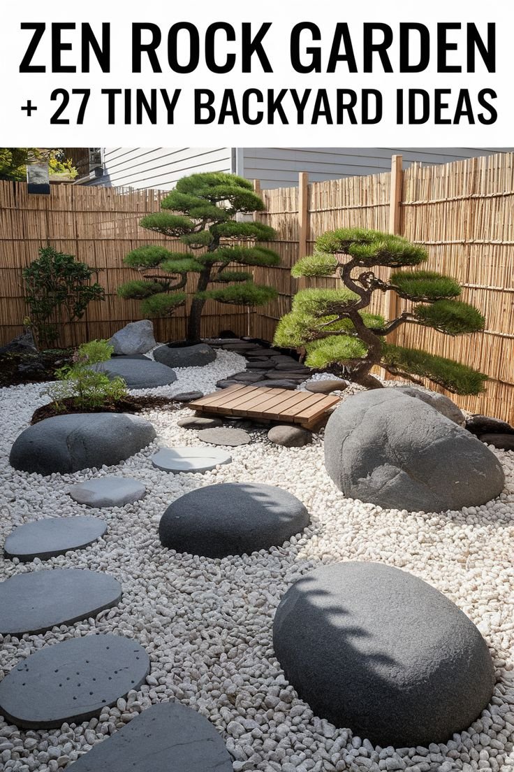 Japanese Rock Garden Rustic Stone Pathway