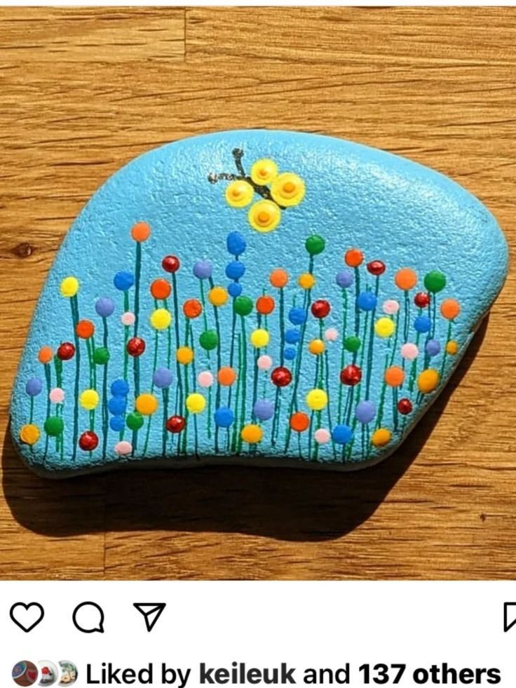Painted Rock Garden Colorful Wildflowers