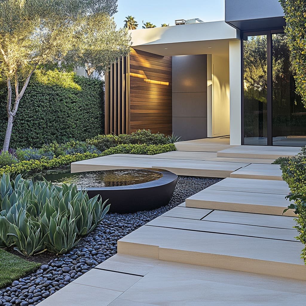 Modern Front Yard Landscaping Unique Planters
