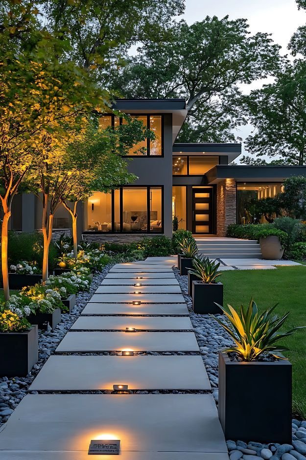 Modern Front Yard Landscaping Layered Planting Designs