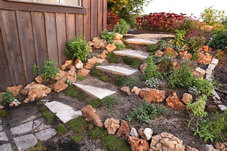 Outdoor Rock Garden Spiral Design with a Twist