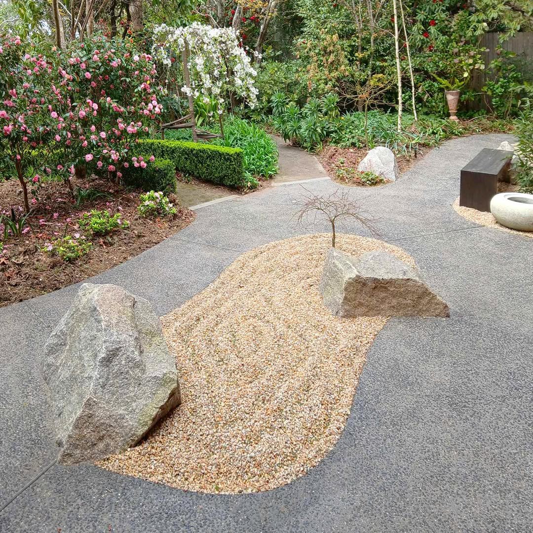 Japanese Rock Garden Nighttime Serenity