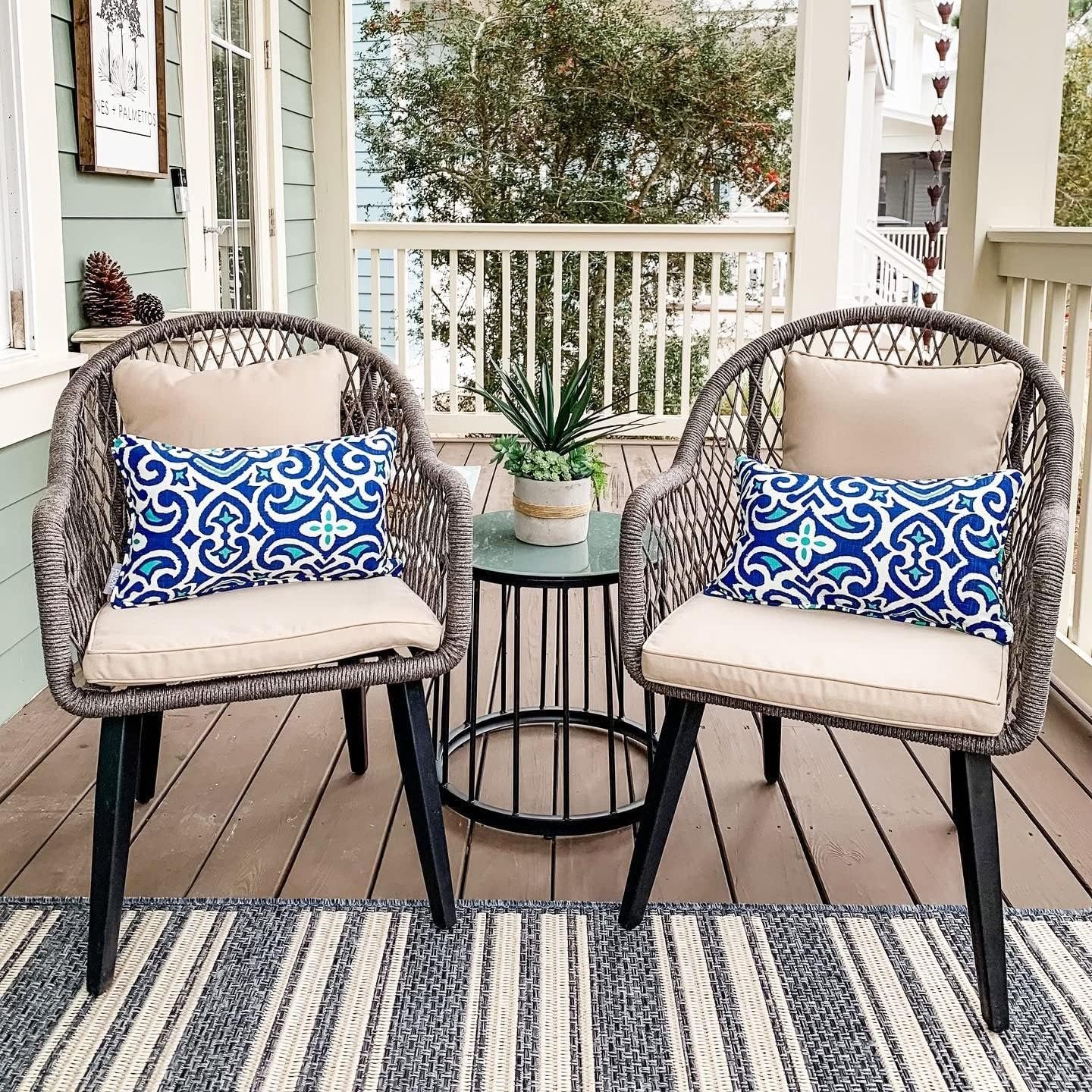 Small Back Porch Furniture Bistro Table Set for Two