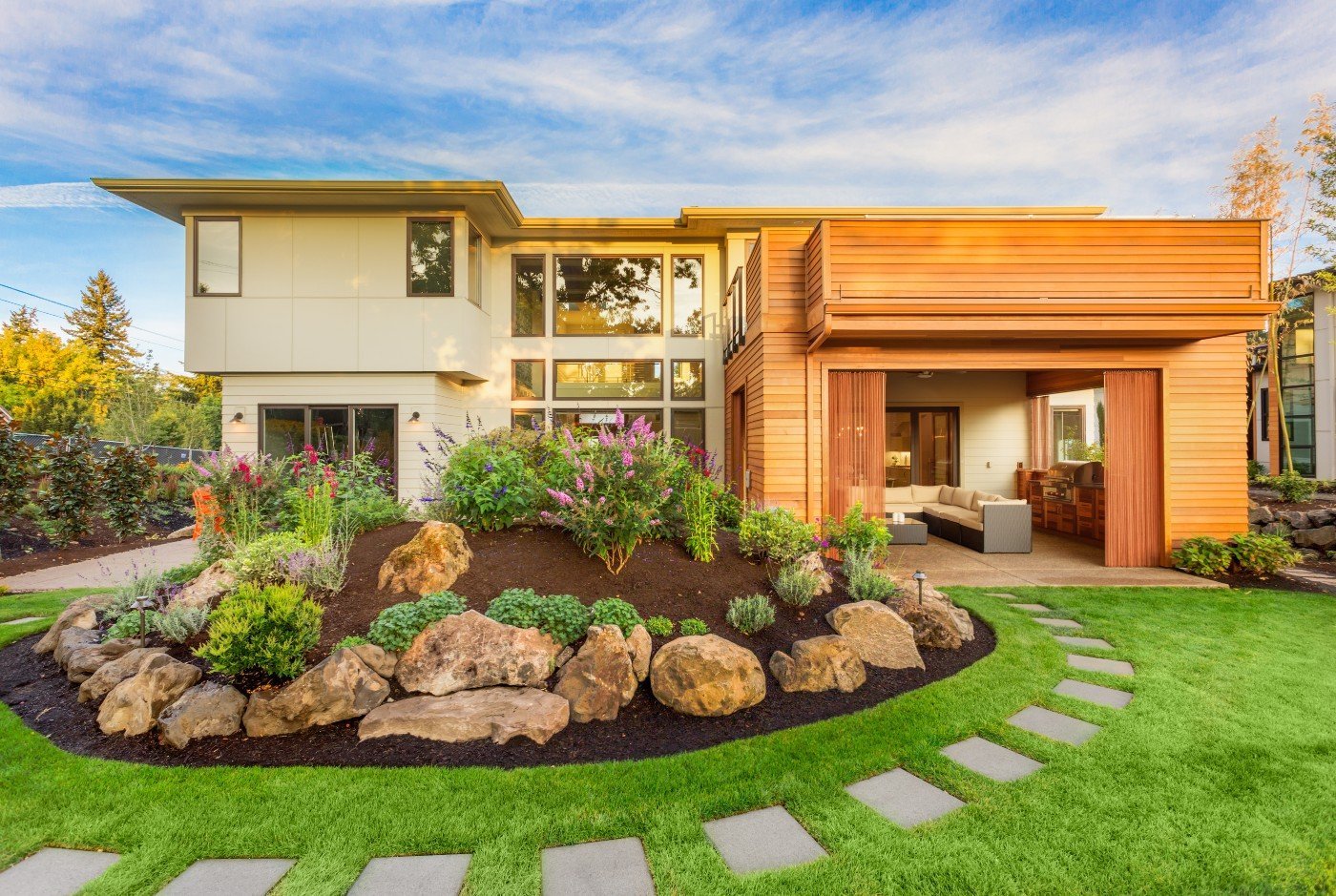 Modern Front Yard Landscaping Modern Synthetic Lawn