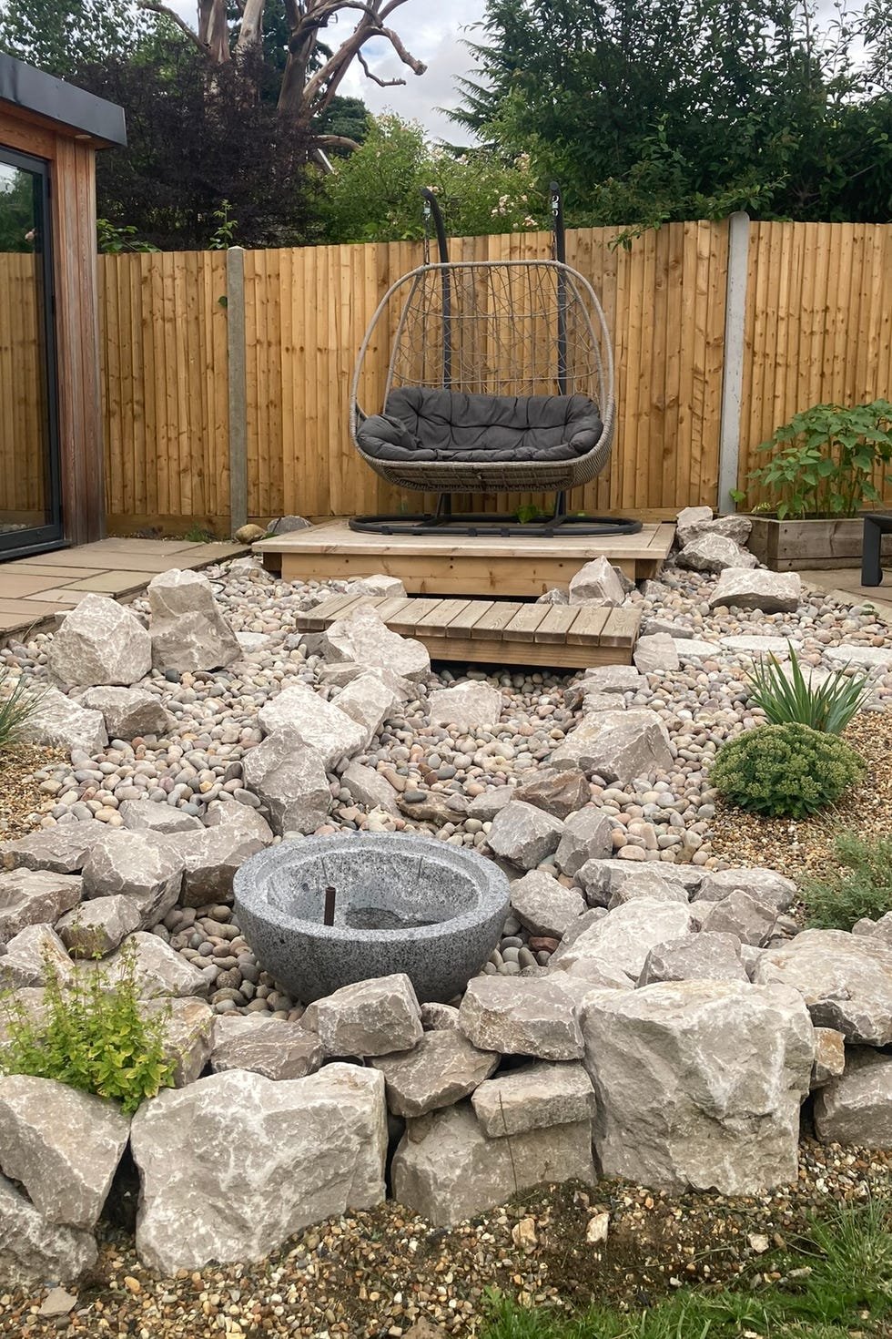 Outdoor Rock Garden Cascading Rock Steps
