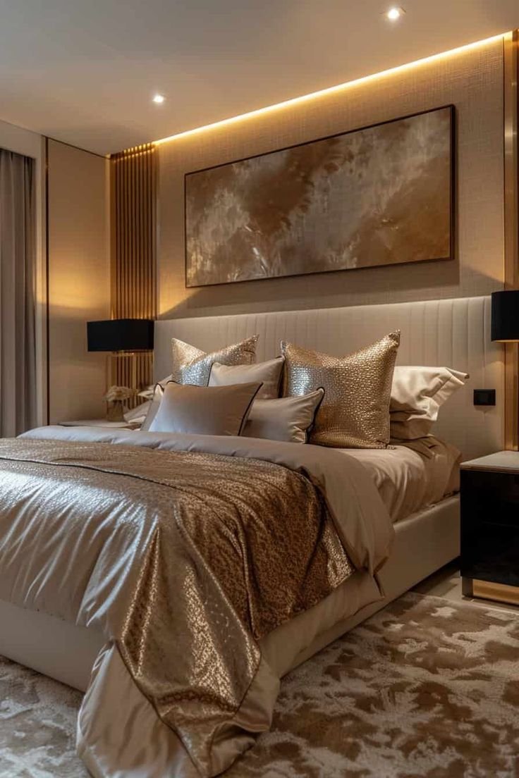 Modern Luxury Bedroom Design Stylish Nightstands
