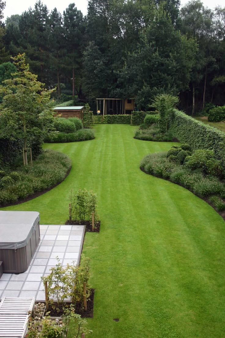 Large Front Yard Landscaping Serene Green Pathways