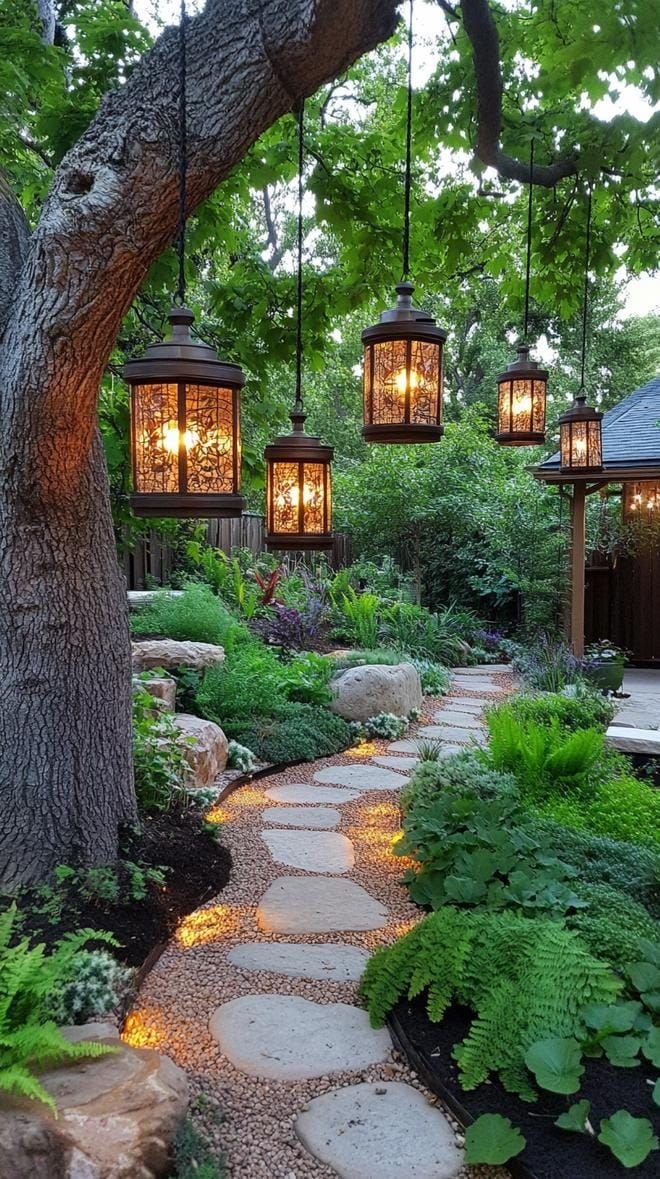 Outdoor Landscaping Charming Lanterns for Evening Glow