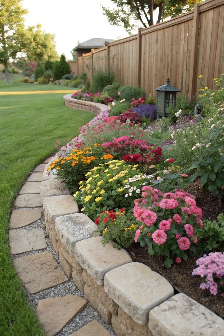 Flower Bed Border Natural Stone Elegance