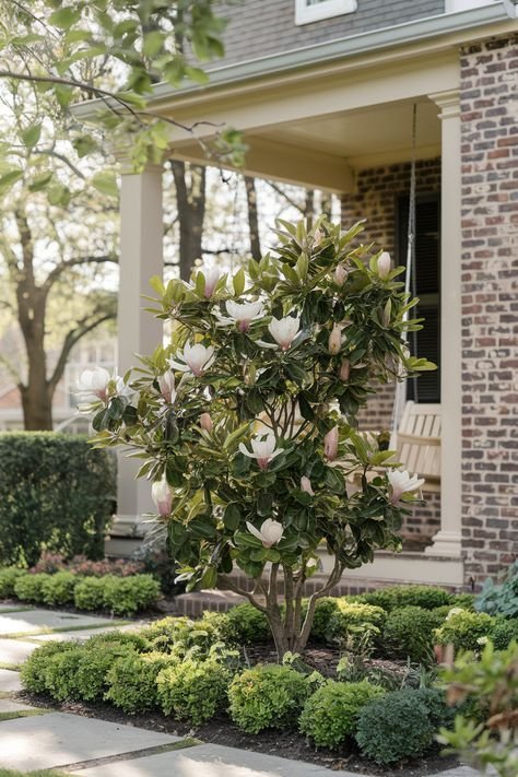 Small Front Yard Landscaping Magnolias Make a Statement
