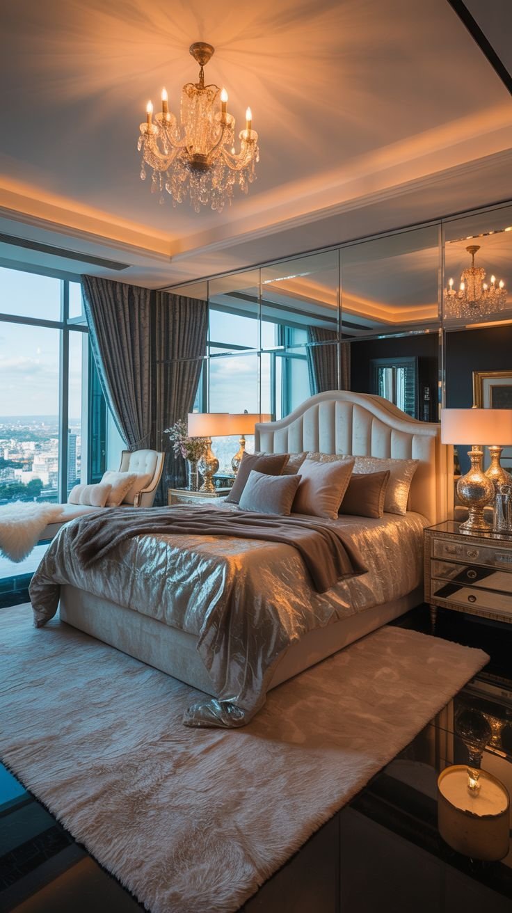 Bedroom Interior Designs Glamorous Metallics: A Sparkling Retreat
