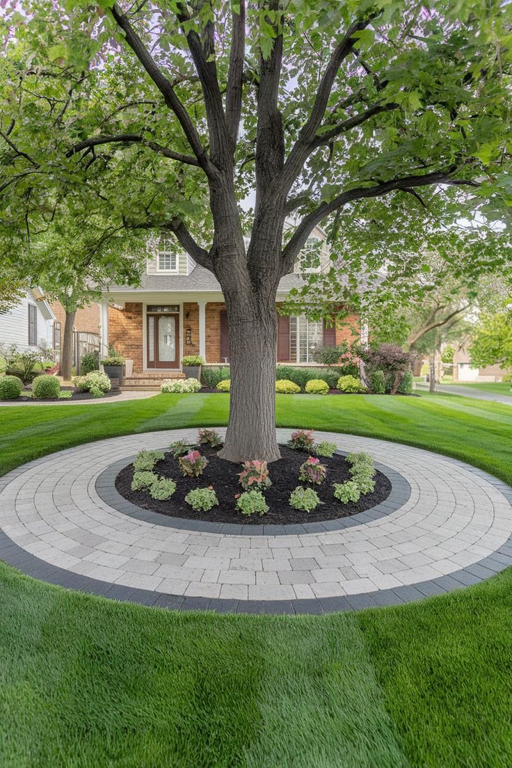 Large Front Yard Landscaping Inviting Seating Areas