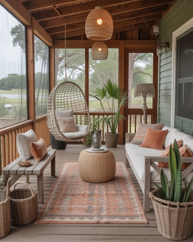 Transform a Covered Porch Screened-In Back Porch Ideas