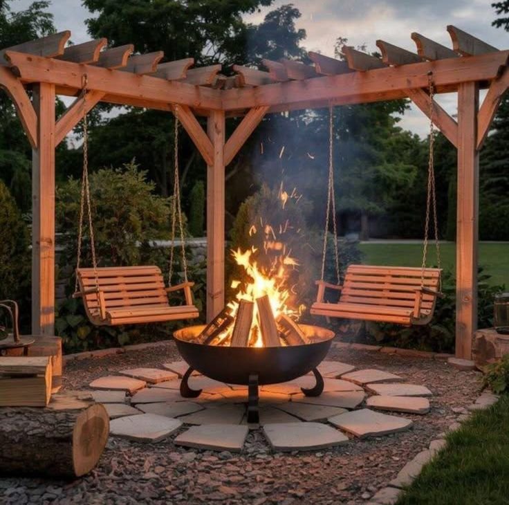 Pergola Fire Pit Ideas