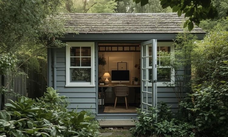 Backyard shed office