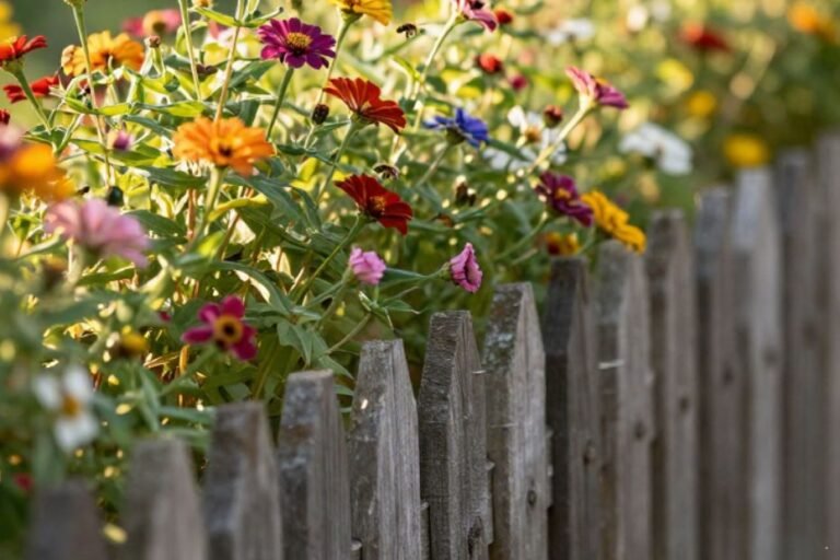 Border gardens along fence