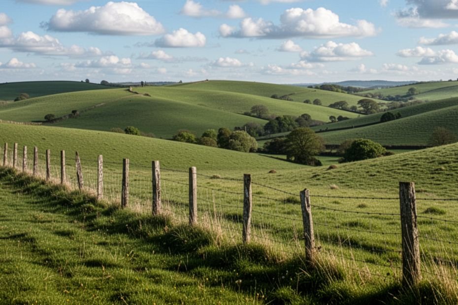 Landscape along fence line
