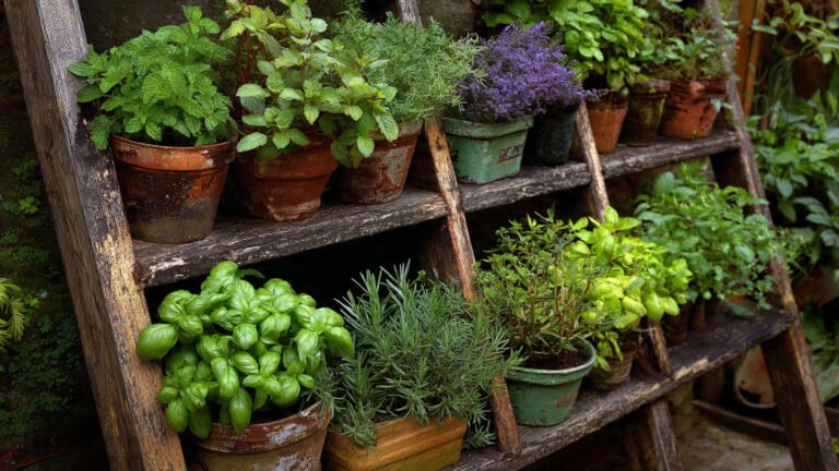 39+ Creative Ladder Herb Garden Ideas for a Charming Space-Saving Green Display