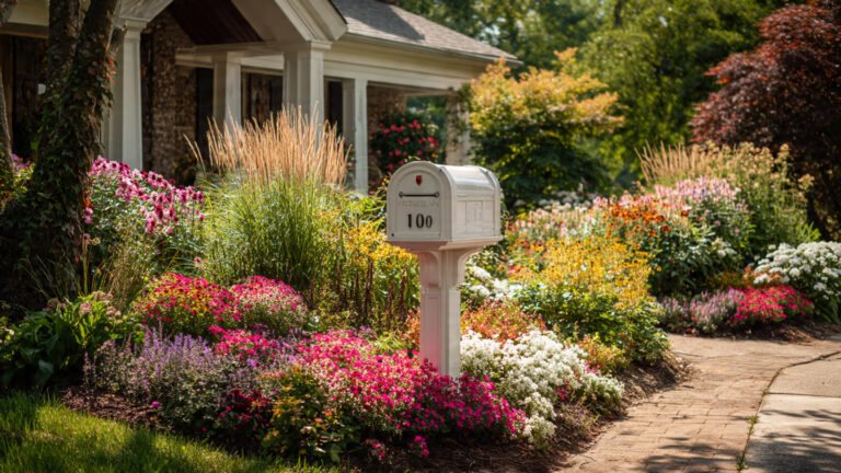 Charming Flower Bed Around Mailbox Ideas for a Welcoming Curb Appeal Garden