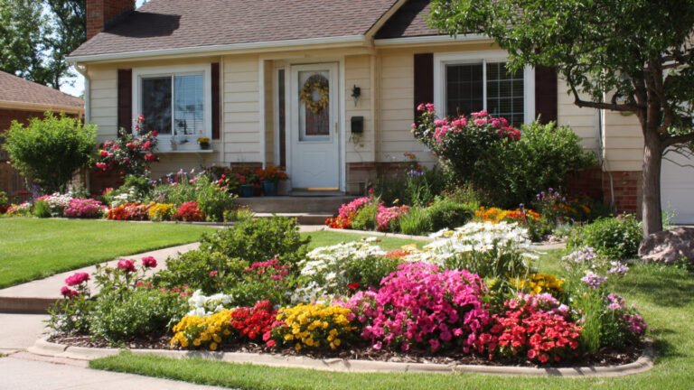 11 Stunning full sun front flower bed ideas for a Vibrant Curb Appeal