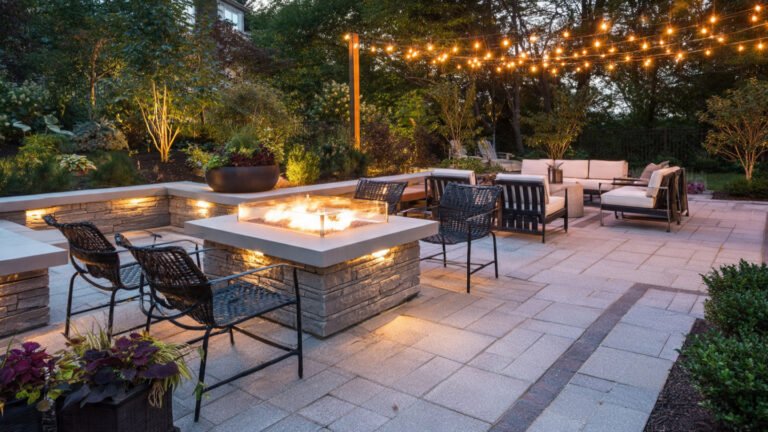 Modern Square Fire Pit Backyard Ideas for a Stylish Outdoor Gathering Space