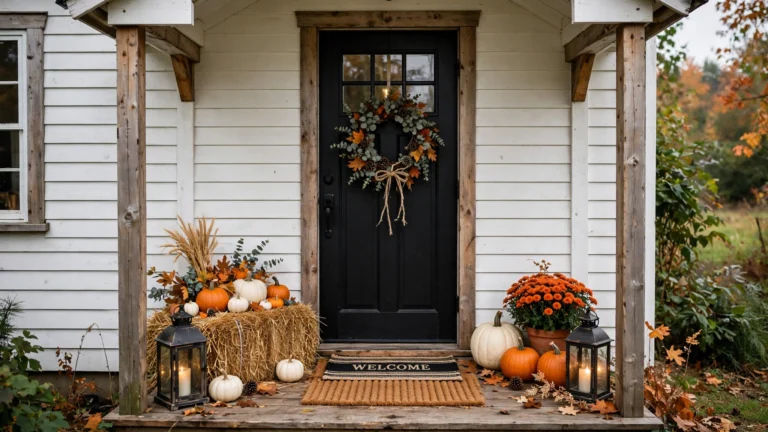 29+ Small Fall Front Porch Ideas for Warm, Welcoming Entryways