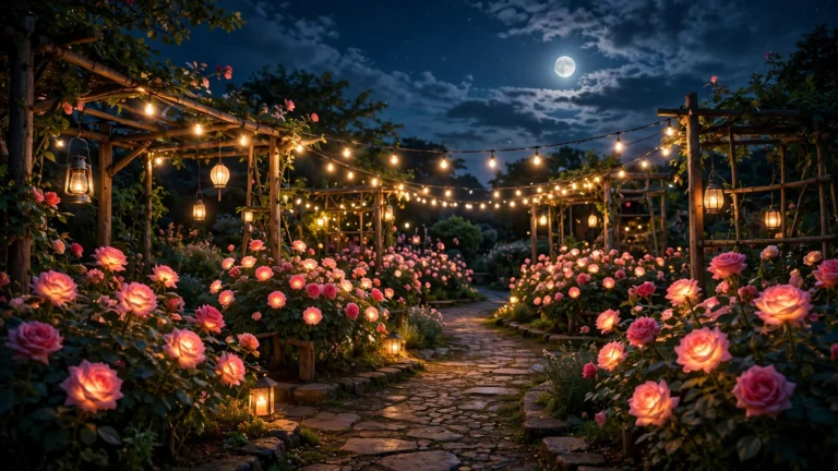 14 Enchanting Ideas for a Rose Garden at Night