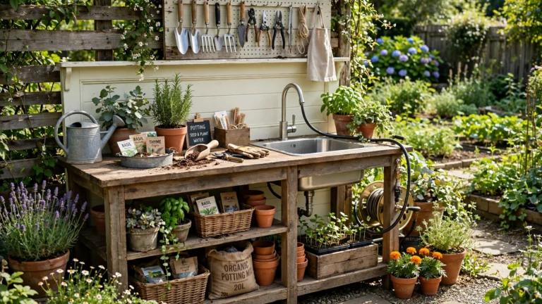 Potting Bench Ideas With Sink for Ultimate Garden Convenience