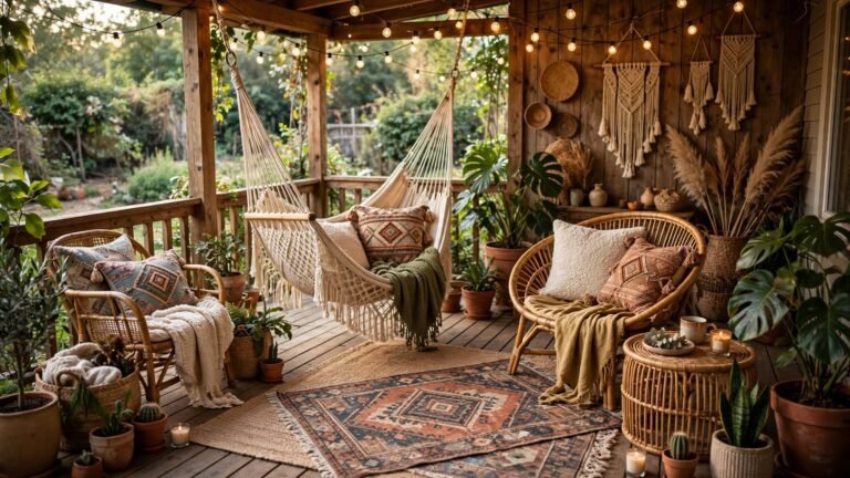 21 Boho Back Porch Ideas for a Relaxed, Layered Retreat